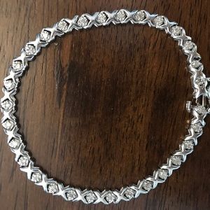Diamond Accent "XO" Link Bracelet